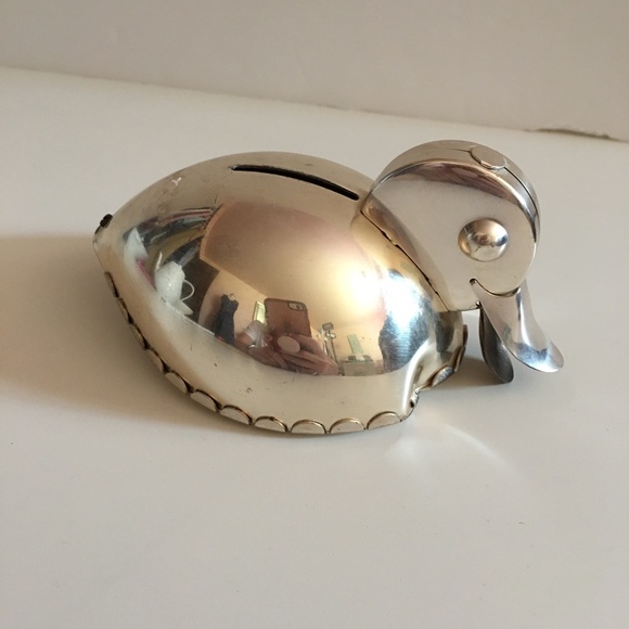 Vintage 40 50 Retro Tin Mid century modern Minimalist Rocking Duck Bank - Picture 8 of 11